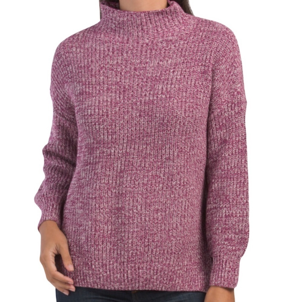 CUPCAKES & CASHMERE NWT Cotton Shaker Knit Sweater Size Small in Raspberry